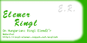 elemer ringl business card